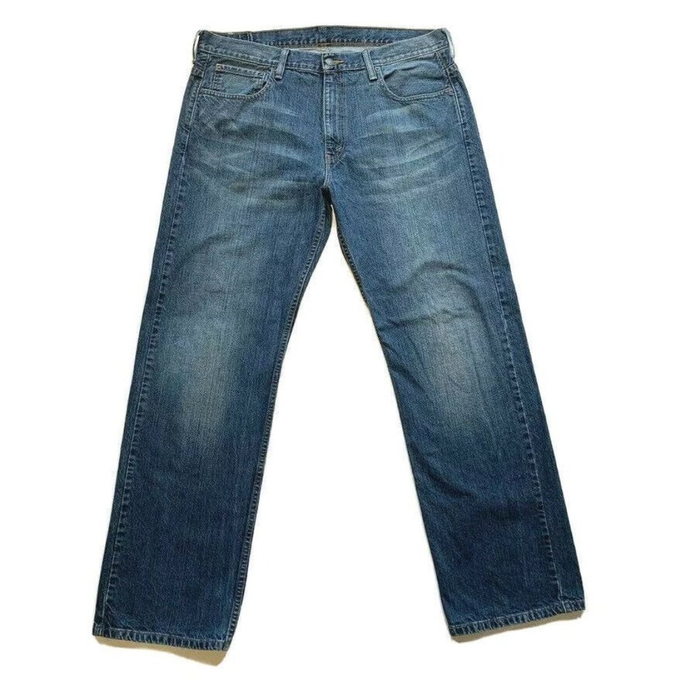 Levi's 569 Jeans Mens 36x34 (38x33) Loose Straight Fit Jeans Dark Wash Red Tab